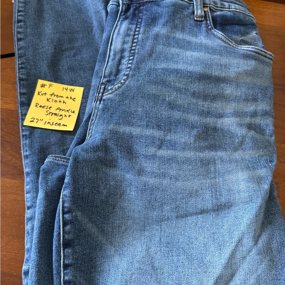 Kut from the Kloth Reese Straight Leg Jeans Size 14W
